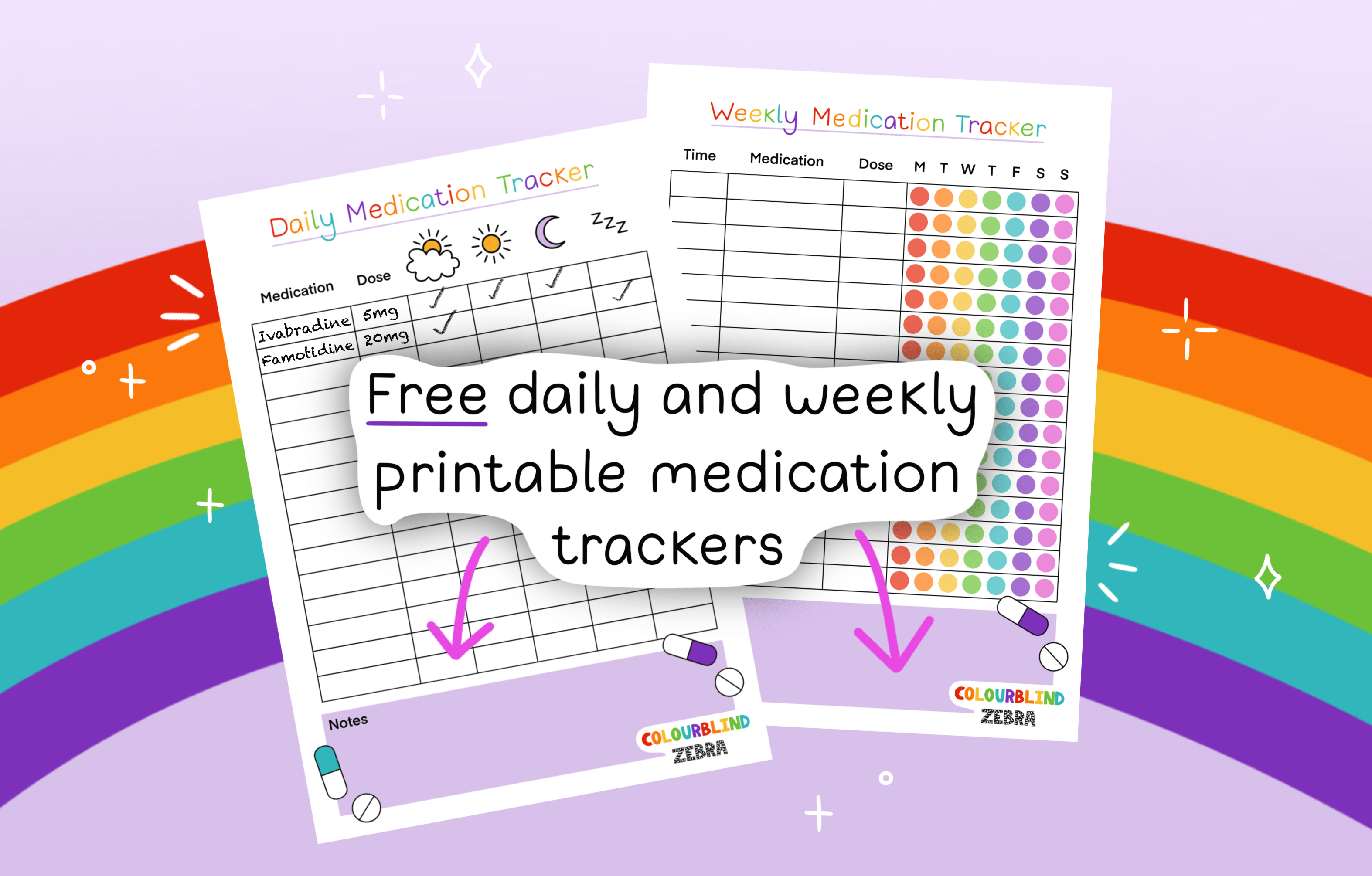 Free daily and weekly printable medication trackers when you subscribe to the email newsletter.