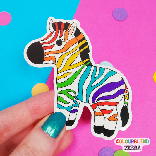 Rainbow Zebra Vinyl Sticker