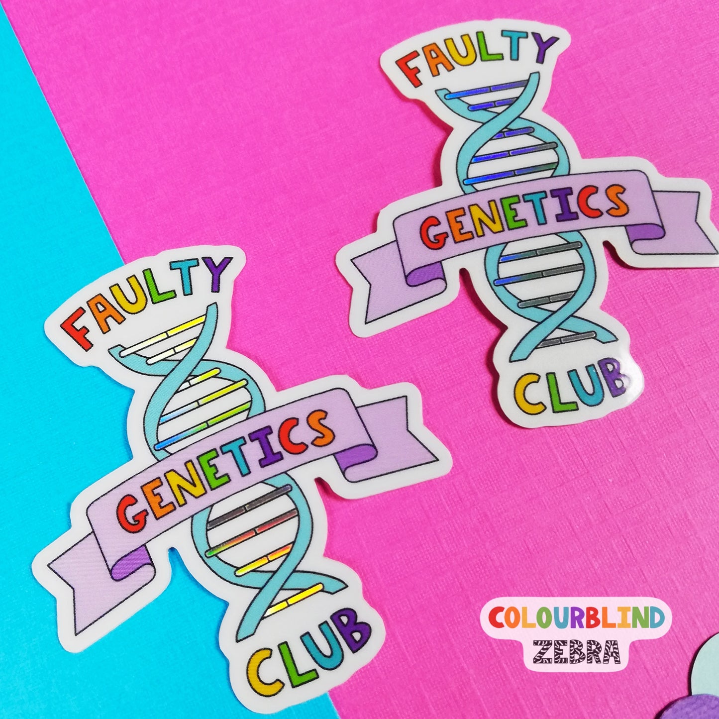 Faulty Genetics Club Holographic Sticker