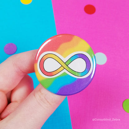 Neurodiversity Infinity Symbol Button Badge