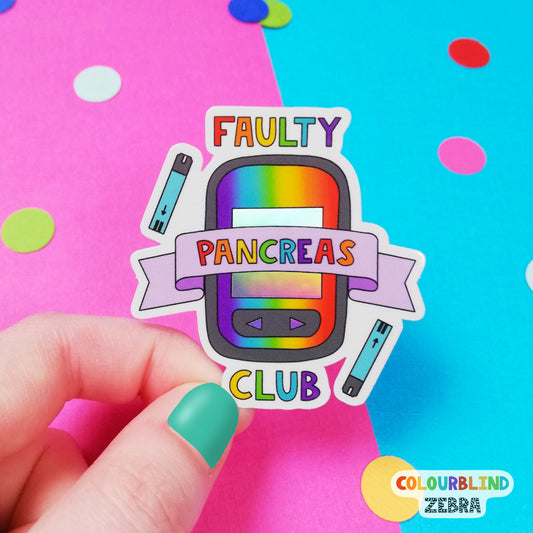 Faulty Pancreas Club Holographic Sticker