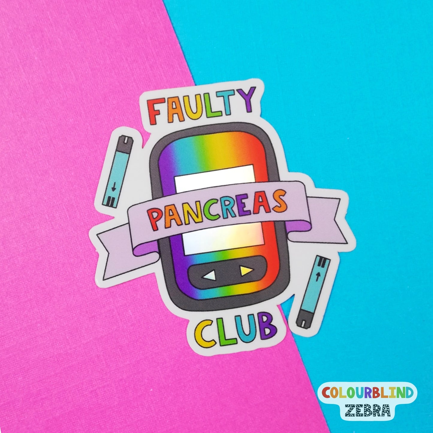 Faulty Pancreas Club Holographic Sticker