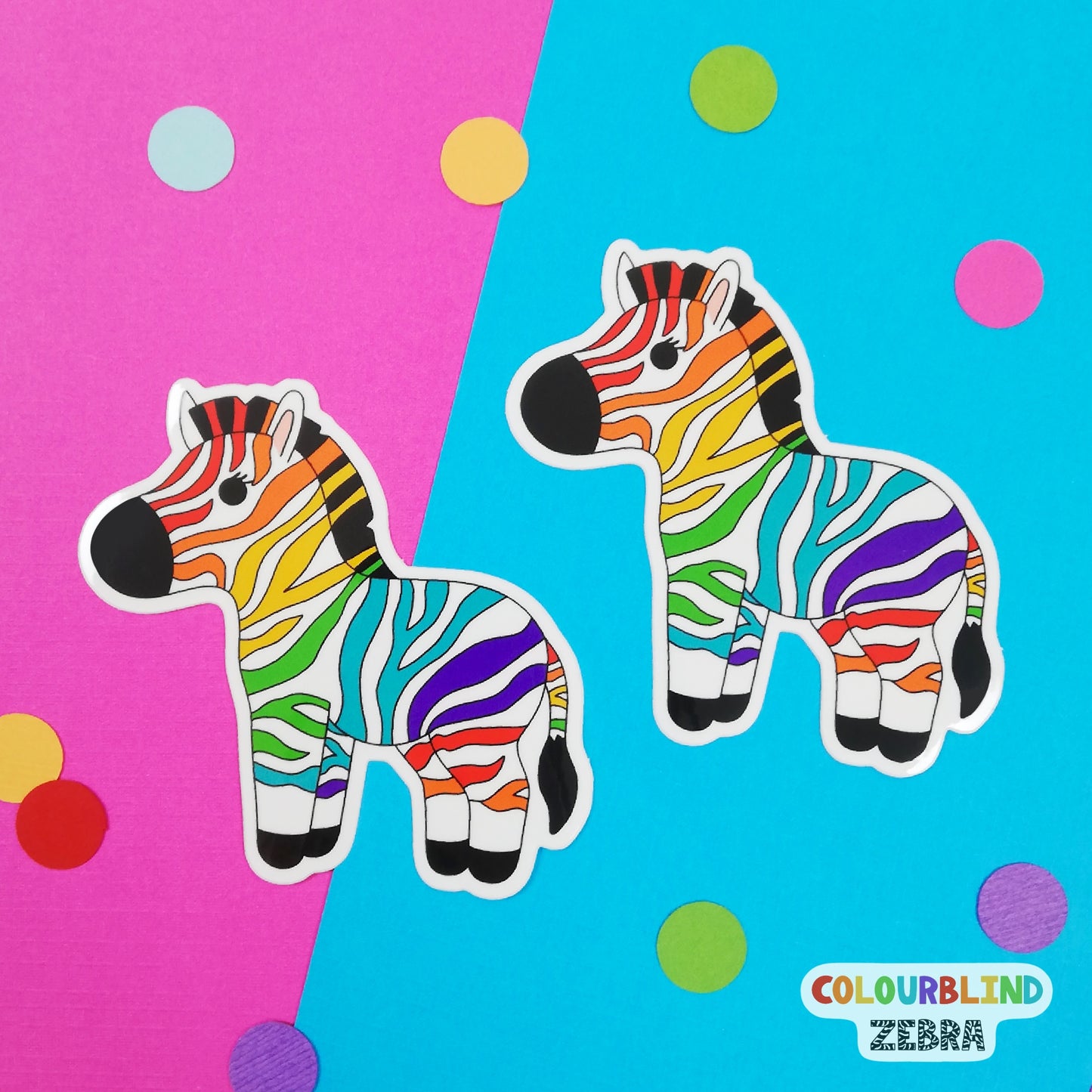 Rainbow Zebra Vinyl Sticker