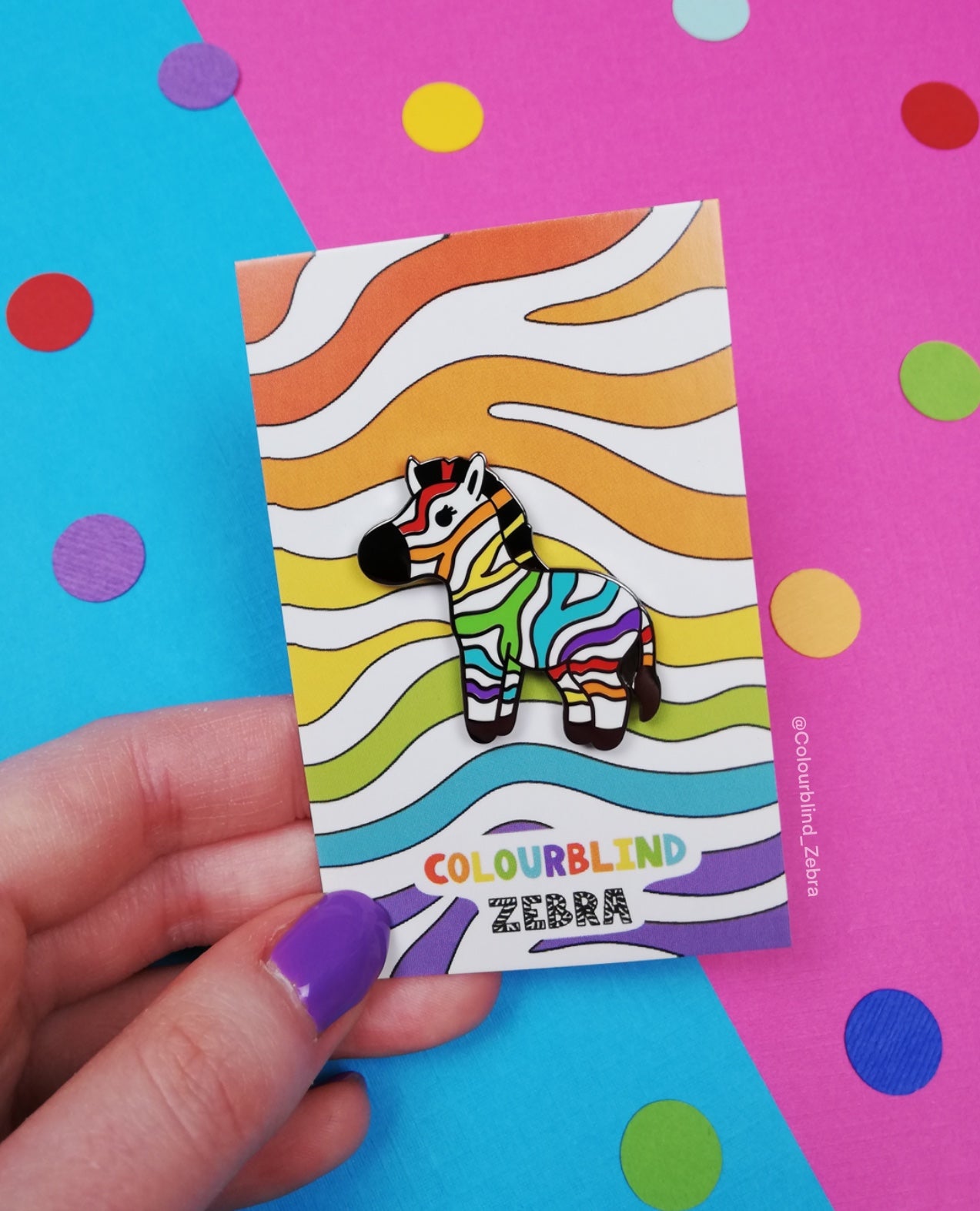 Rainbow Zebra Enamel Pin