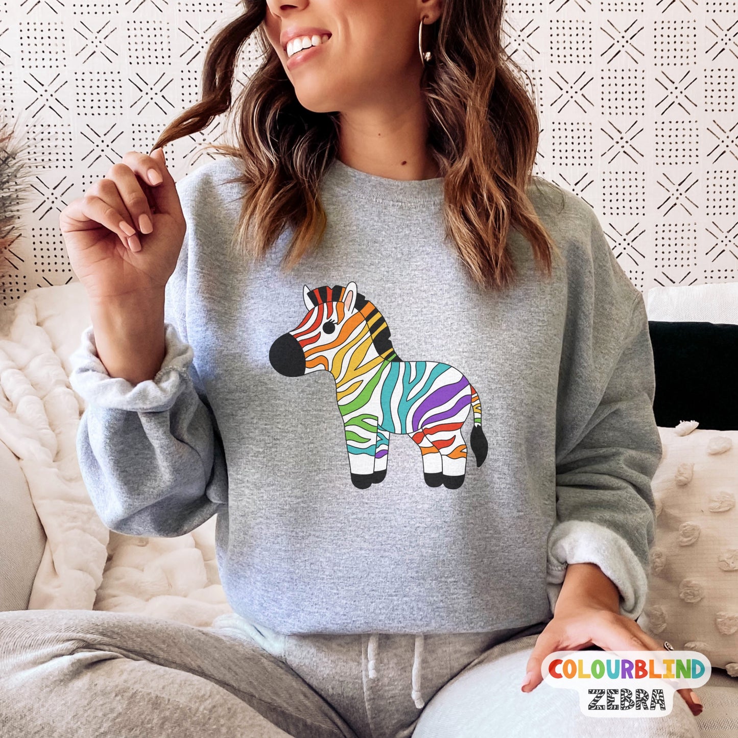 Rainbow Zebra Sweatshirt