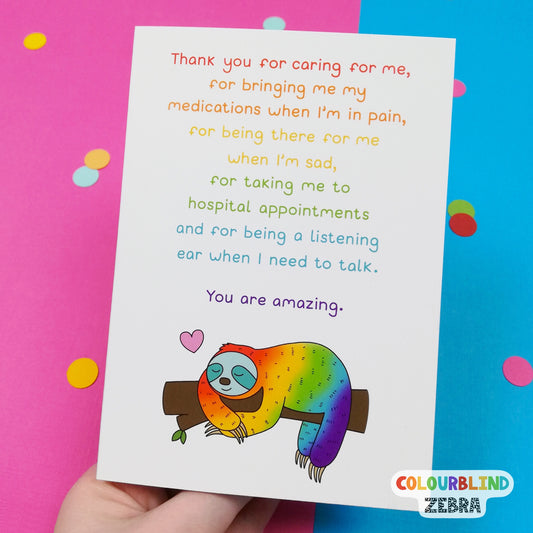 Thank You for Caring for Me Greeting Card